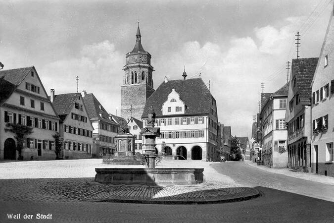 Marktplatz Weil der Stadt im Jahr 1930 