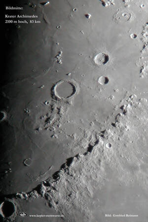 Der Krater Archimedes im Mare Imbrium, auf dem Mond