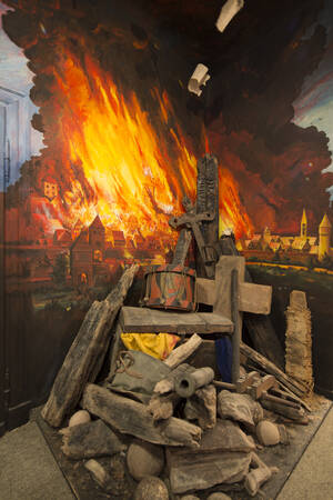Darstellung des Stadtbrandes im Stadtmuseum
